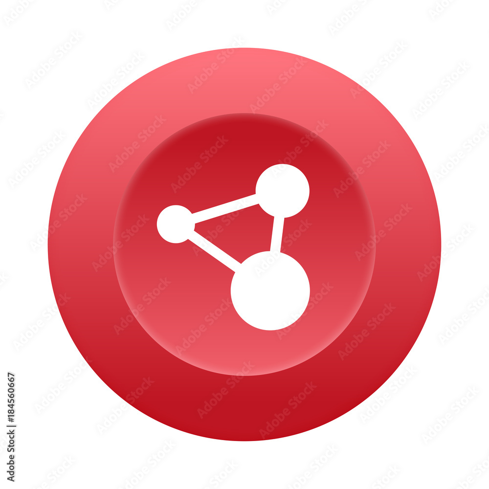 Runder 3D Button - Netzwerk Runder 3D Button - Netzwerk
