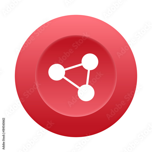 Runder 3D Button - Soziales Netzwerk