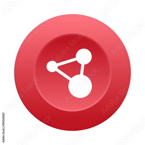 Runder 3D Button - Netzwerk