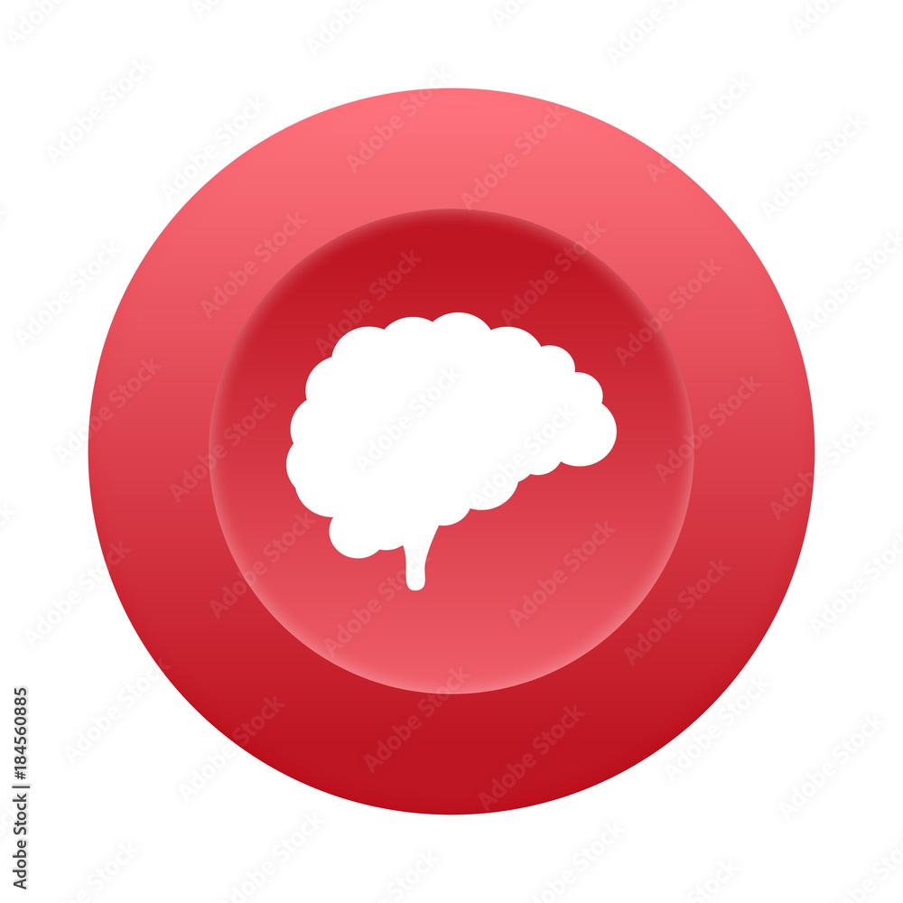 Runder 3D Button - Gehirn Runder 3D Button - Gehirn