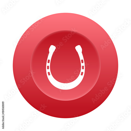 Runder 3D Button - Pferdehufe