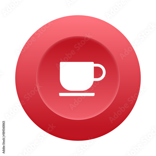 Runder 3D Button - Kaffeetasse