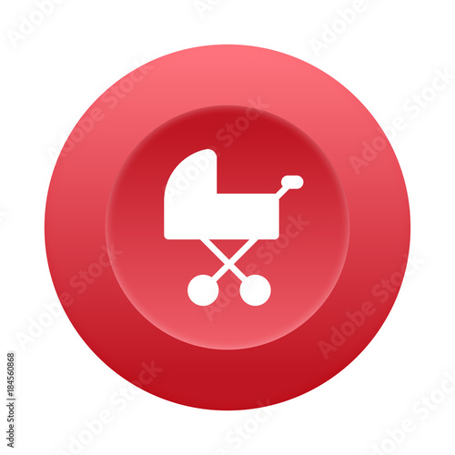 Runder 3D Button - Kinderwagen