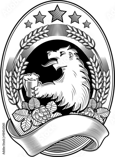 Beer emblem with heraldic lion