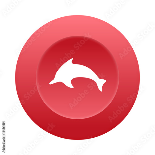 Runder 3D Button - Delfin