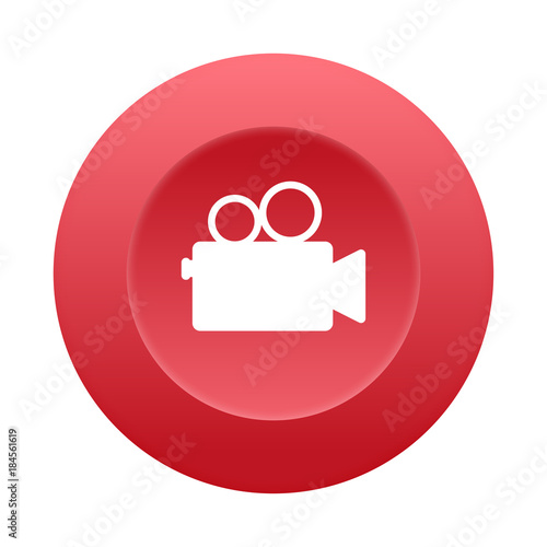 Runder 3D Button - Filmkamera - Filmproduktion