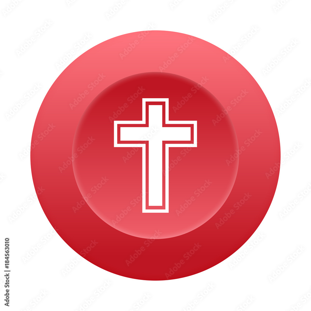 Runder 3D Button - Kreuz - Glaube Runder 3D Button - Kreuz - Glaube