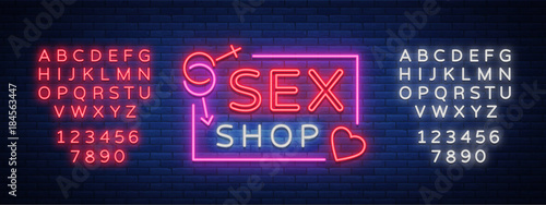 Sex Pattern Logo, Sexy xxx concept for adults in neon style. Neon sign, design element, storage, prints, facades, window signs, digital projects. Intimate store. Vector. Editing text neon sign