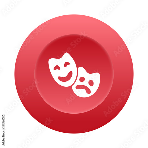 Runder 3D Button - Masken - Karneval
