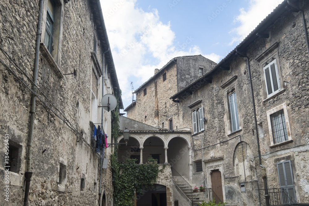 Fototapeta premium Sulmona (Abruzzi, Italy), historic buildings