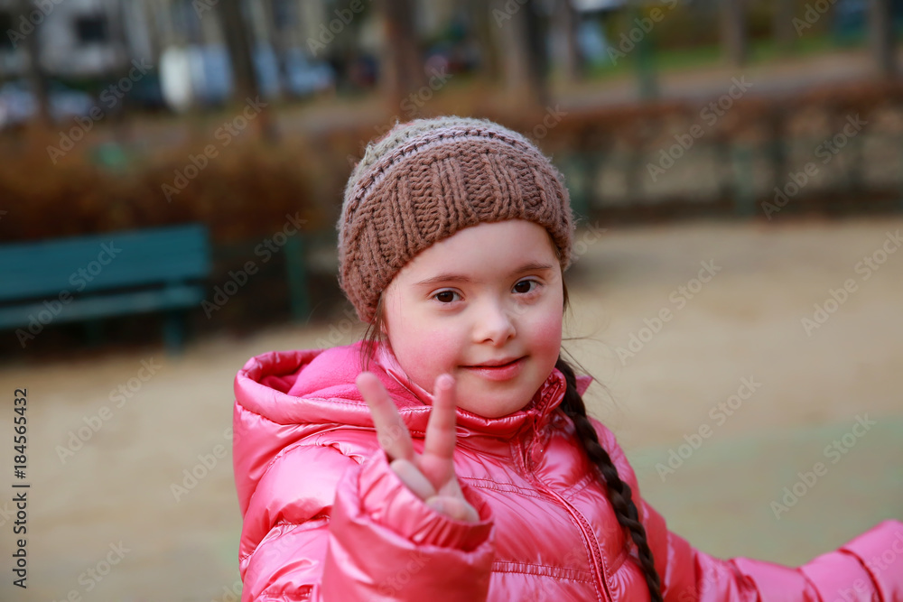 Portrait of beautiful girl on the playground Portrait of beautiful girl on the playground
