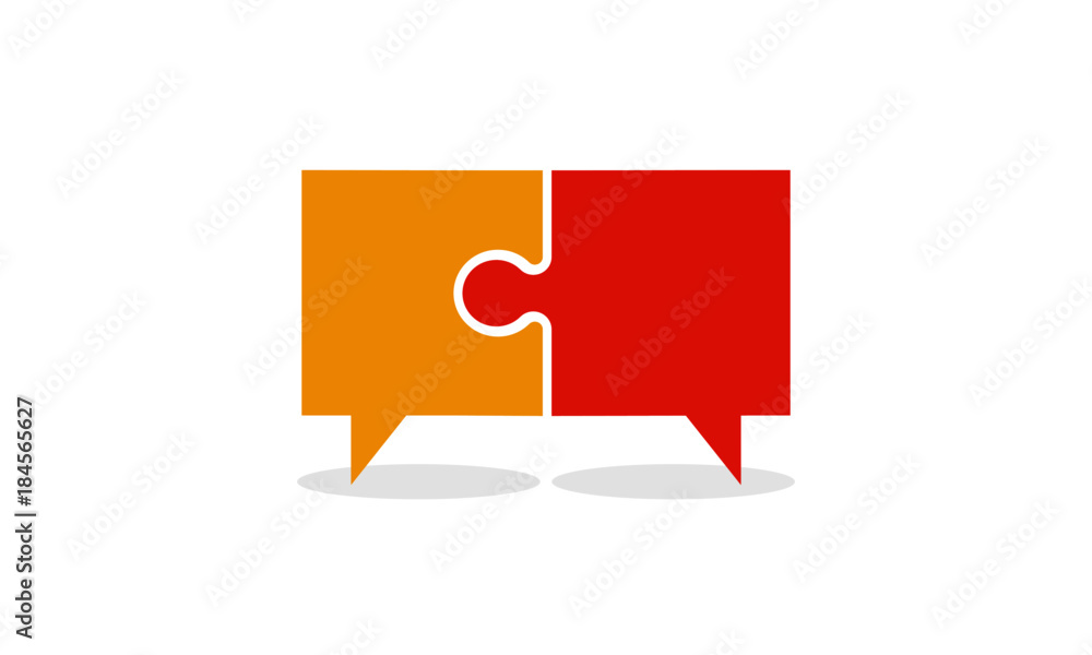 Speech Bubble In Puzzle Pieces Icon Concept Design Speech Bubble In Puzzle Pieces Icon Concept Design