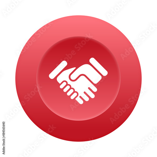 Runder 3D Button - Handschlag