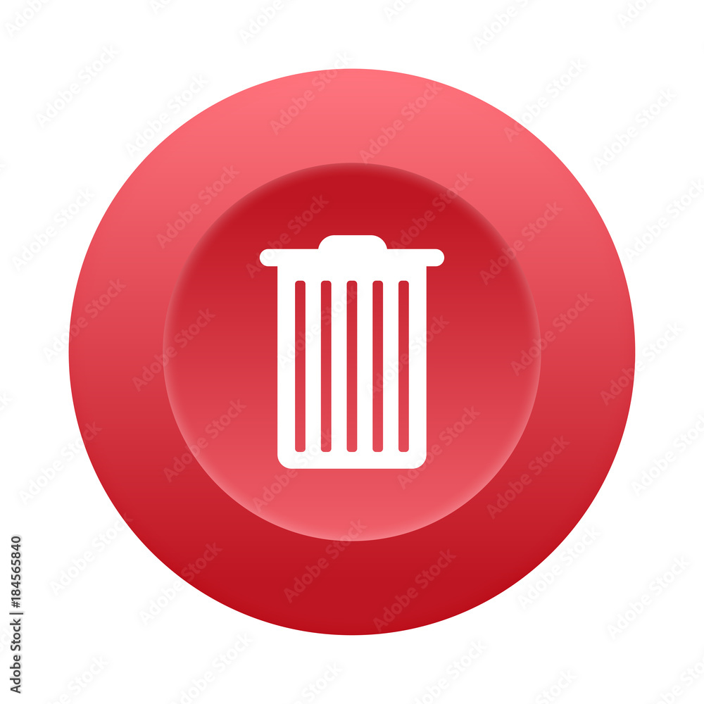 Runder 3D Button - Papierkorb Runder 3D Button - Papierkorb