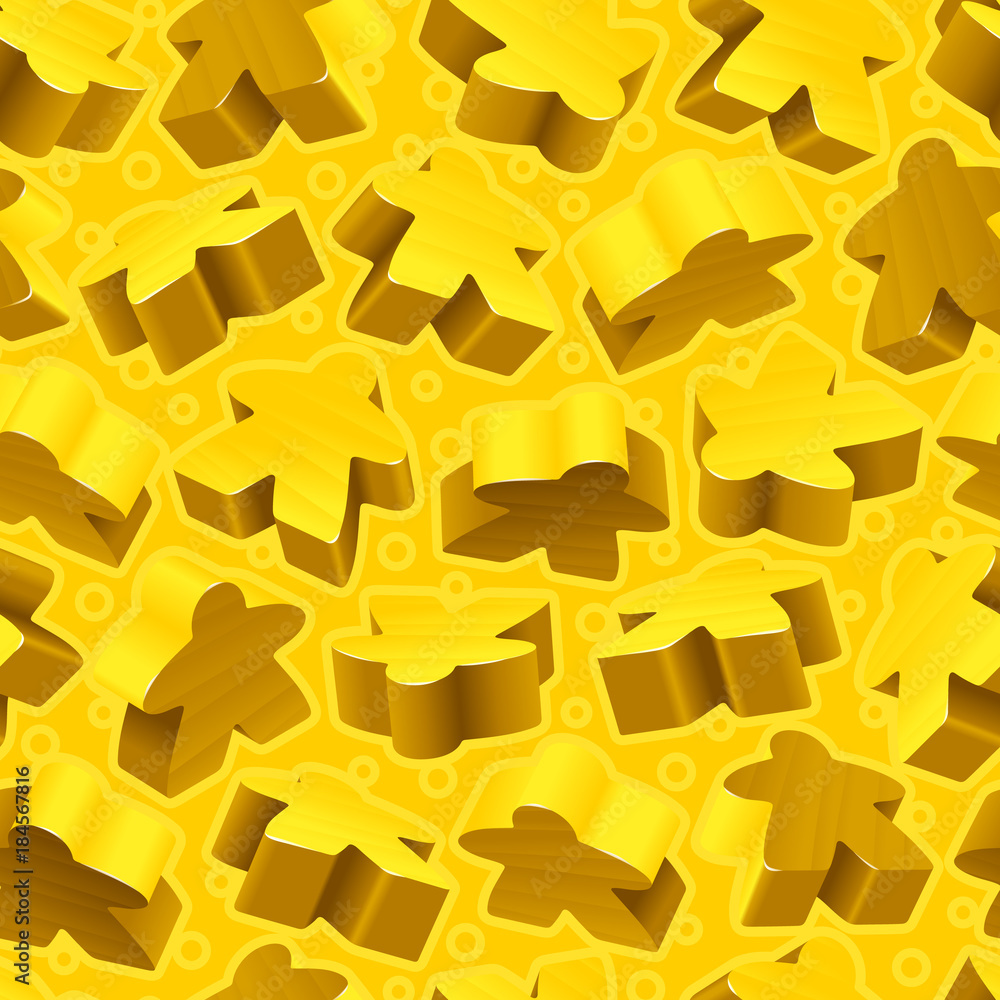 Meeple, Large, Wood, Yellow