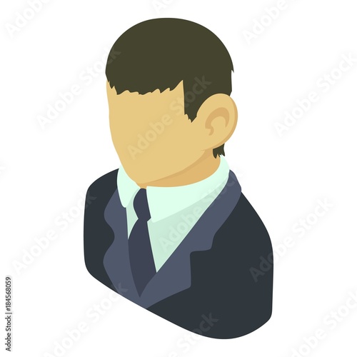 Banker asian icon, isometric 3d style
