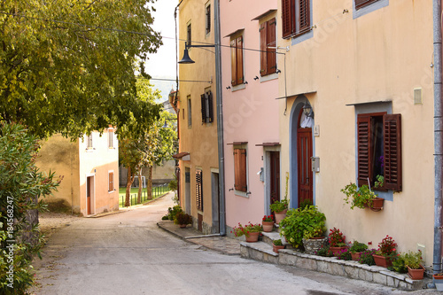 Fototapeta Naklejka Na Ścianę i Meble -  View of Mediterranean Street in Istria. Croatia.