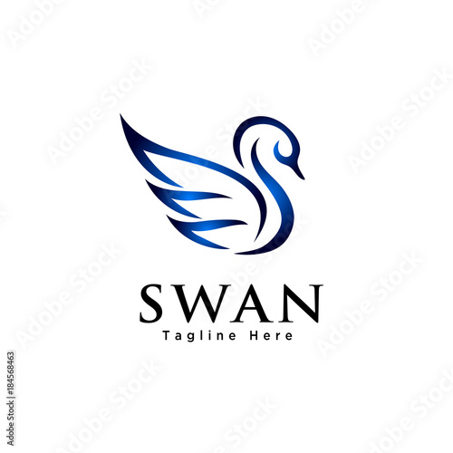 Abstract flying swan logo