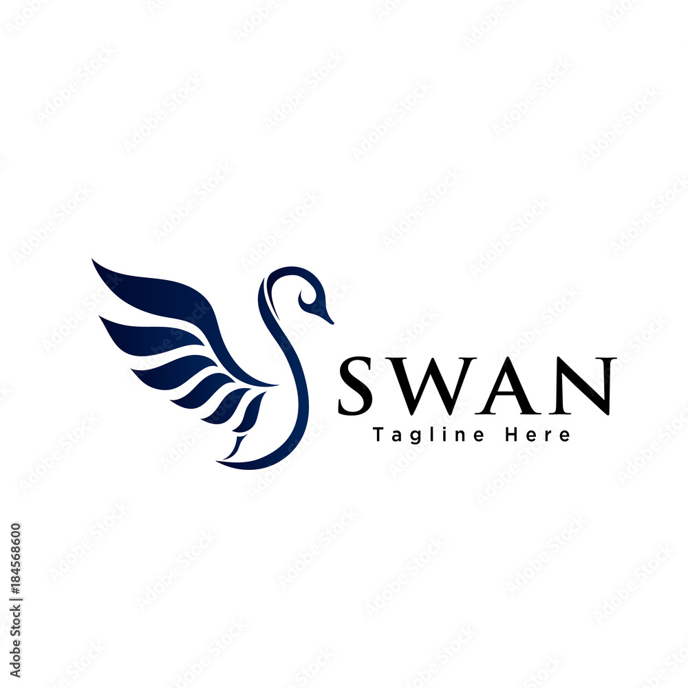 Abstract flying swan logo Abstract flying swan logo