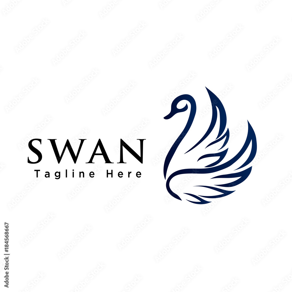 Obraz premium Abstract flying swan logo
