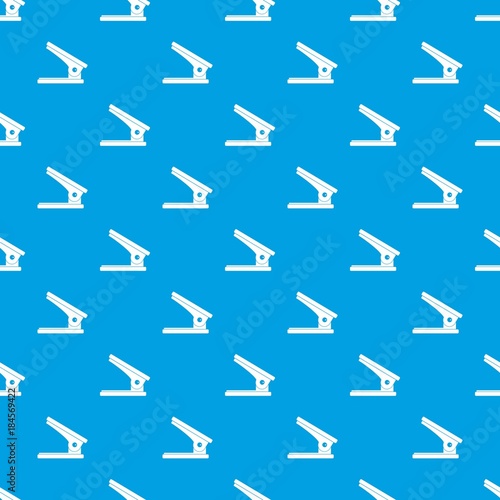 Office paper hole puncher pattern seamless blue
