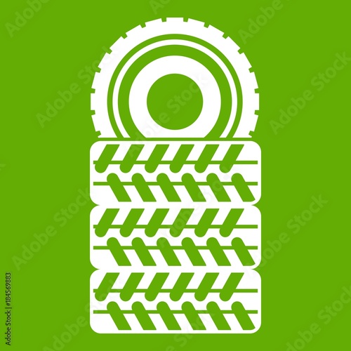 Pile of tires icon green