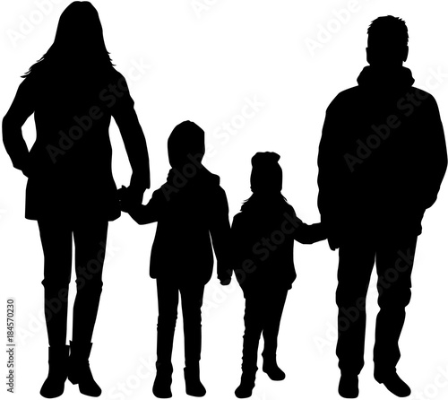 Vector silhouette of family.