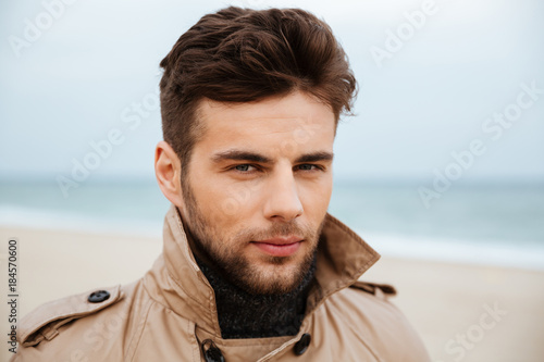 Close up portrait of a handsome man in jacket