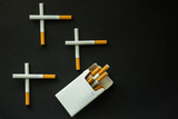 Cigarette on a dark background. quit Smoking