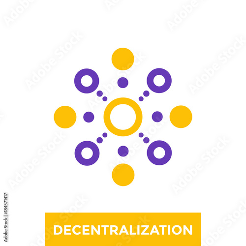 decentralization vector icon, logo