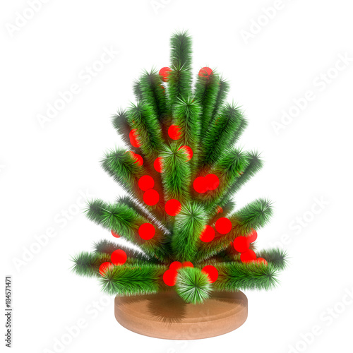 Small christmas tree. 3D render