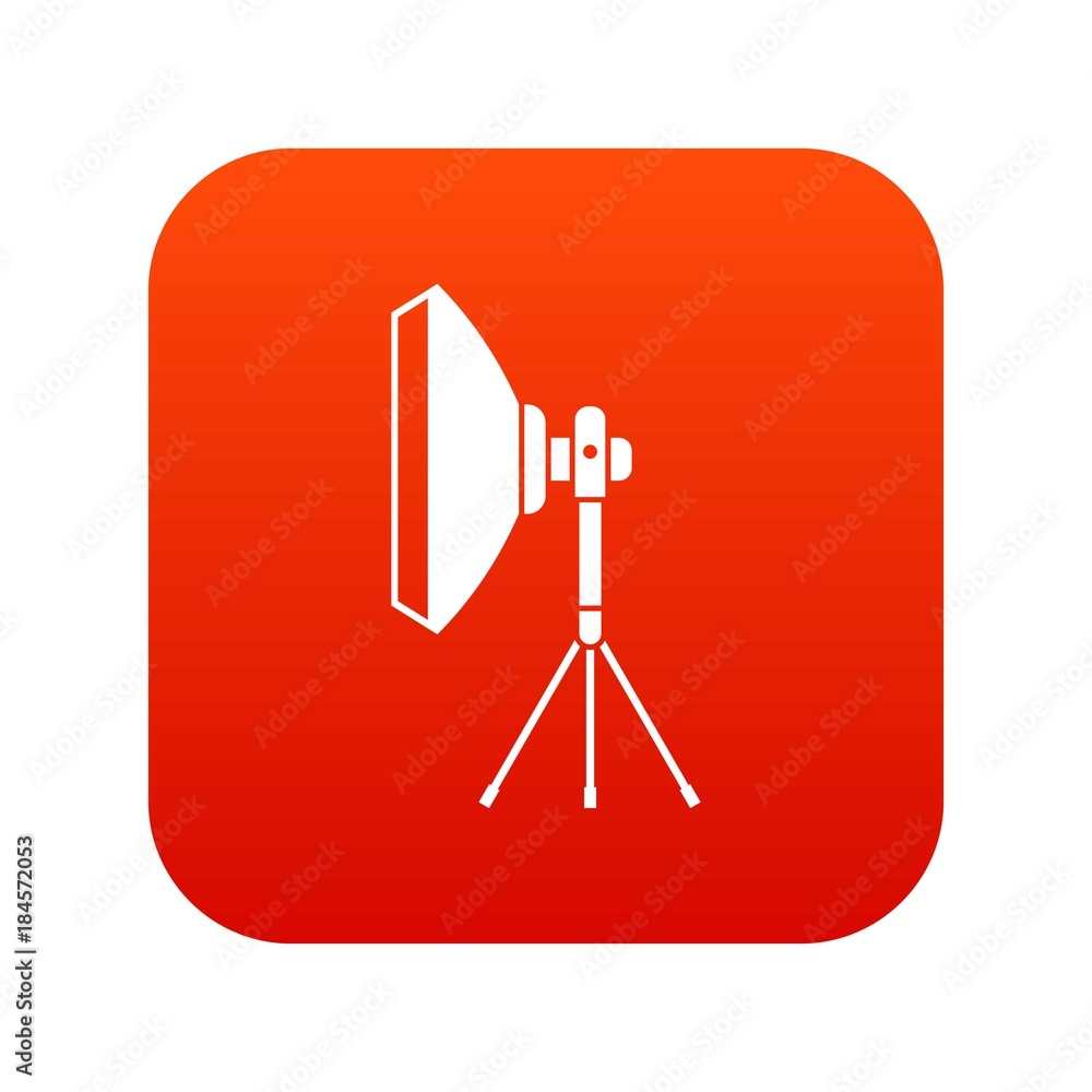Studio lighting equipment icon digital red Studio lighting equipment icon digital red