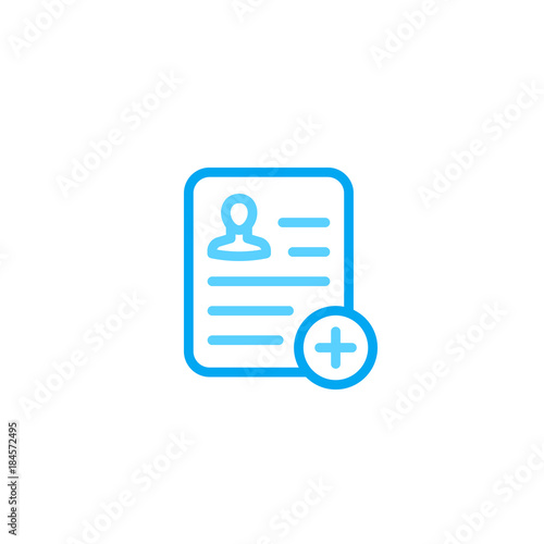 medical report, clinical record, patient file icon, linear