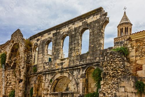 Ruins in Croatia  Split  Diocletian palace wall