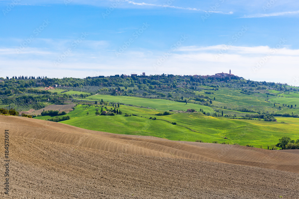 Italian rural landscape view in the spring Italian rural landscape view in the spring