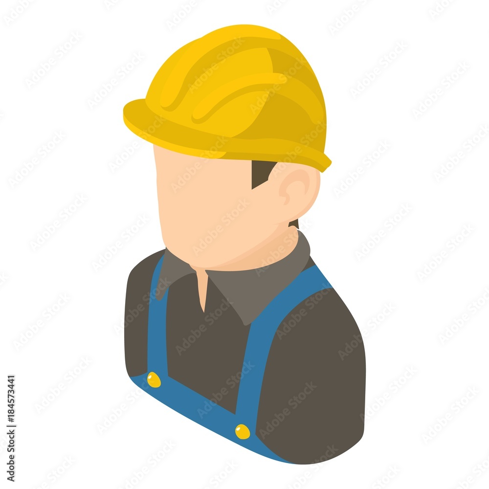 Builder engineer icon, isometric 3d style