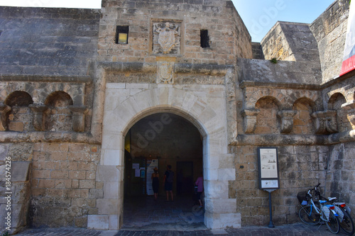 Italy, Bari, Norman-Svevo Castle. Medieval fortress that dates back to 1132. Entrance 