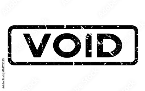 Grunge black void square rubber seal stamp on white background