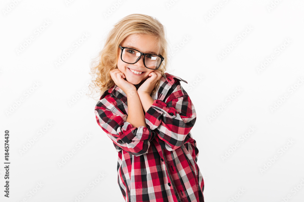 Portrait of a pretty little girl in eyeglasses Portrait of a pretty little girl in eyeglasses