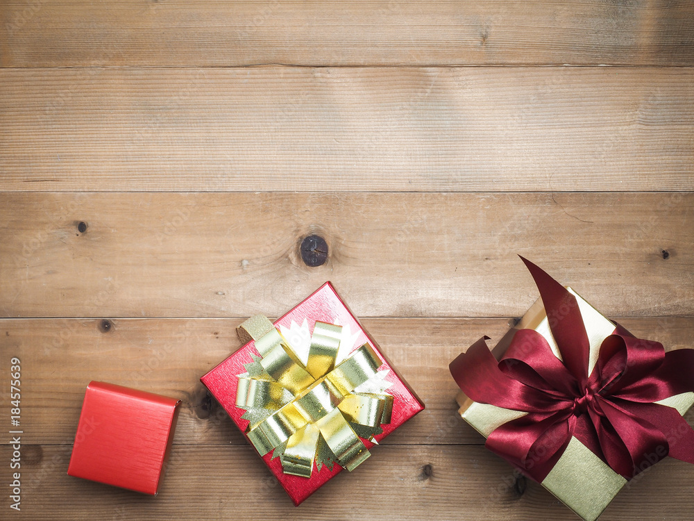 Christmas decorations, giftbox wooden background. Empty space for designer text.top view composition. Christmas decorations, giftbox wooden background. Empty space for designer text.top view composition.