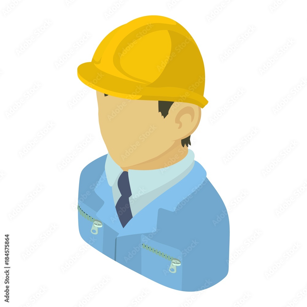 Builder engineer asian icon, isometric 3d style Builder engineer asian icon, isometric 3d style