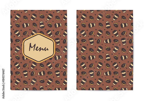 Menu template. Coffee restaurant brochure, coffee shop menu design.  cafe tem...