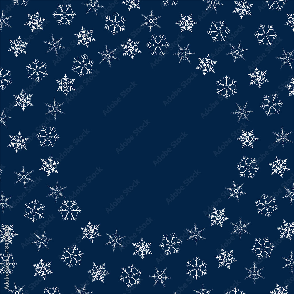 frame of snowflakes. Christmas background. To design posters, postcards, greeting, invitation for the new year. frame of snowflakes. Christmas background. To design posters, postcards, greeting, invitation for the new year.