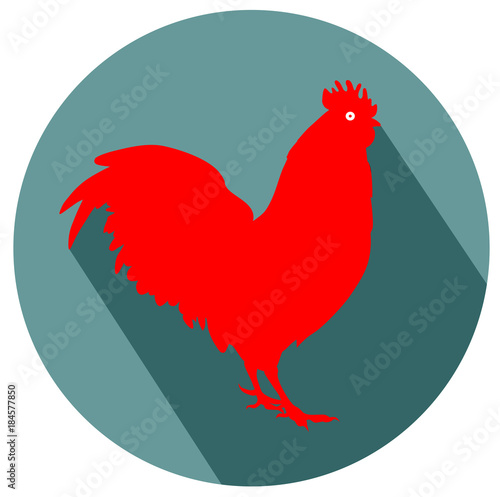 Rooster Cock flat design icon vector eps 10