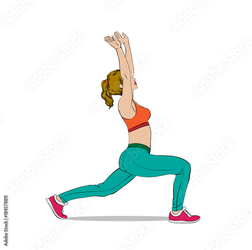 Sport and yoga poster. Vector illustration.