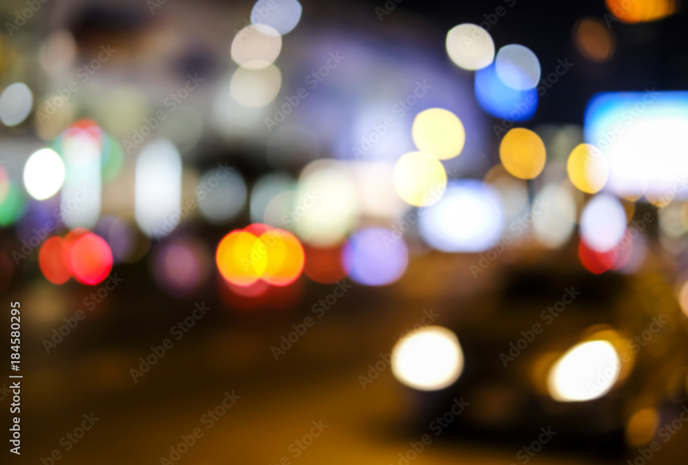Abstract blurred bokeh background of car light on road in the city Abstract blurred bokeh background of car light on road in the city