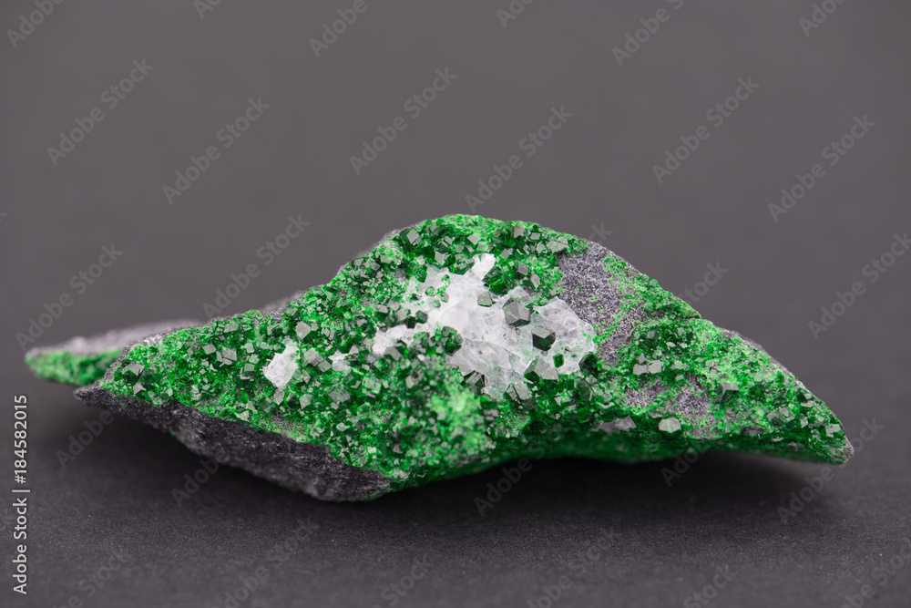 Uvarovite garnet crystal cluster from Russia Uvarovite garnet crystal cluster from Russia