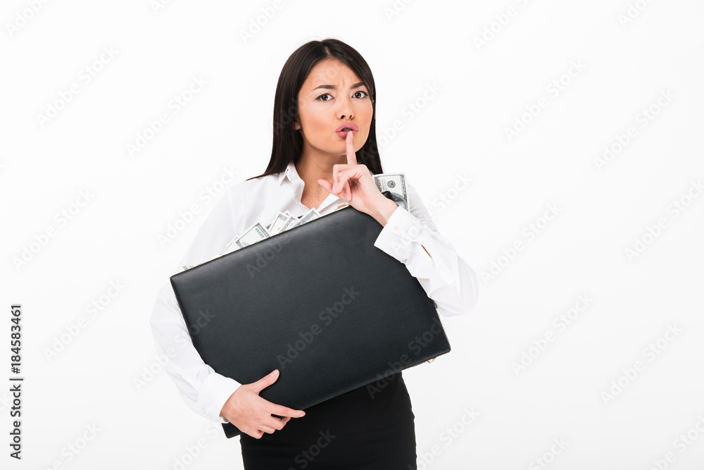 Fototapeta premium Close up portrait of a serious asian businesswoman