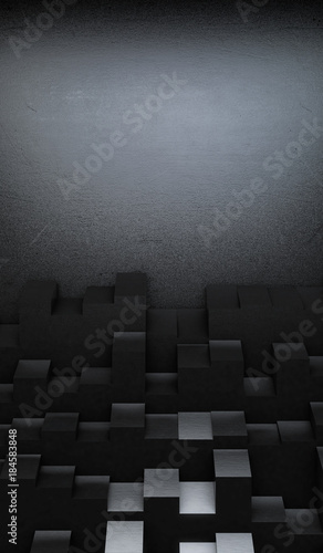 Abstract Modern geometric background with shadow. 3d Render