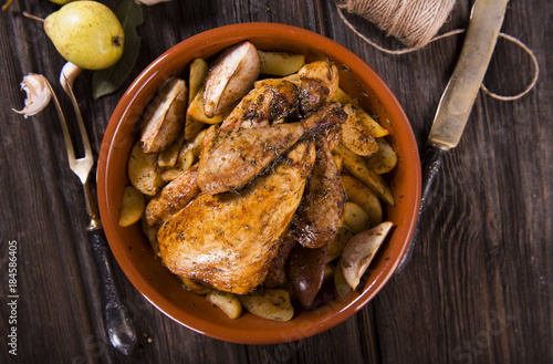 Quadro su tela Roasted guinea fowl